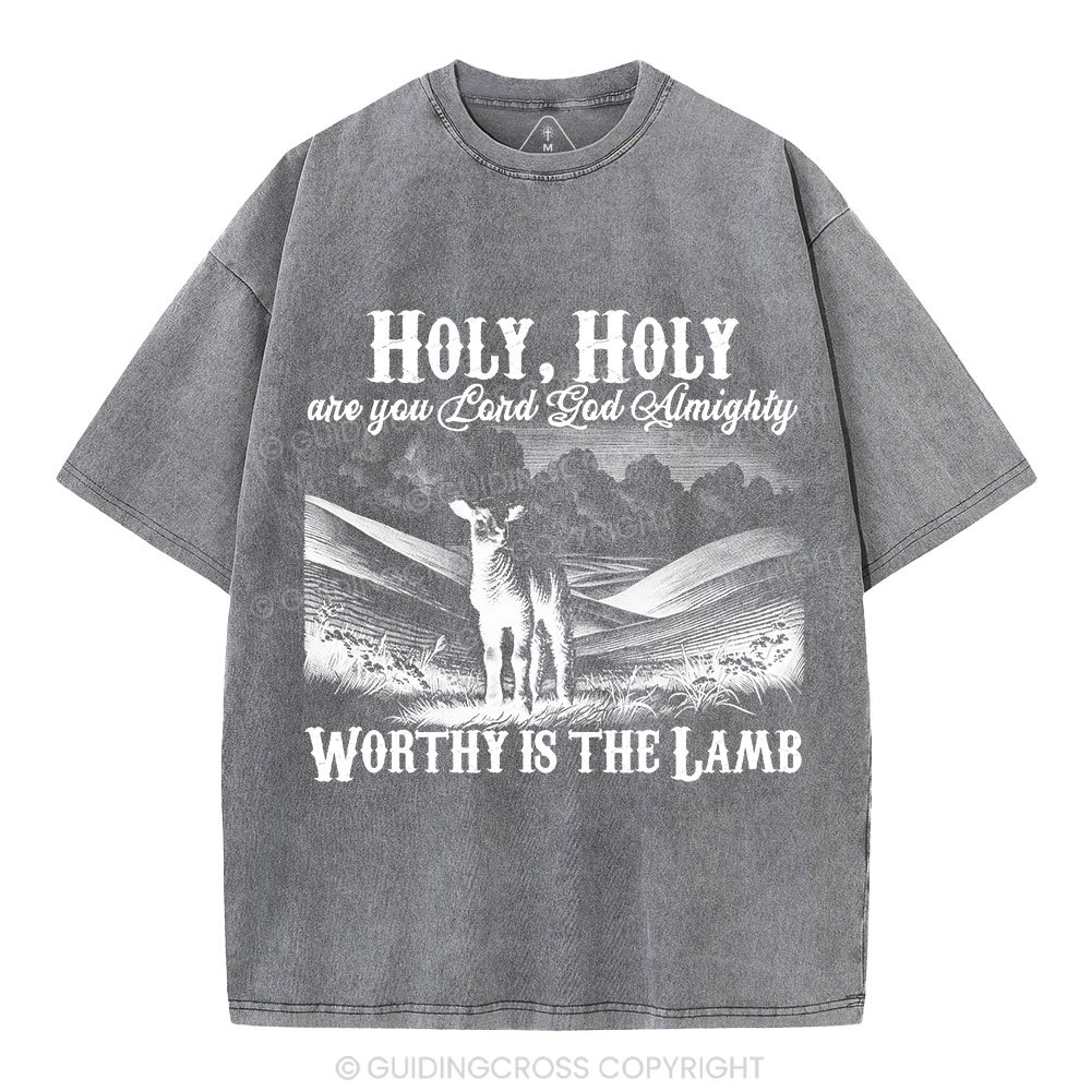 Worthy Is The Lamb Christian Washed T-Shirt