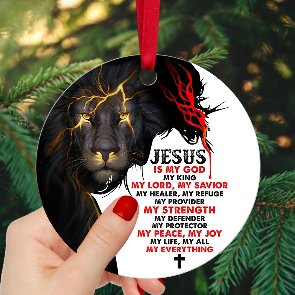 Jesus Is My God, My King, My Lord, My Savior Jesus Ornament