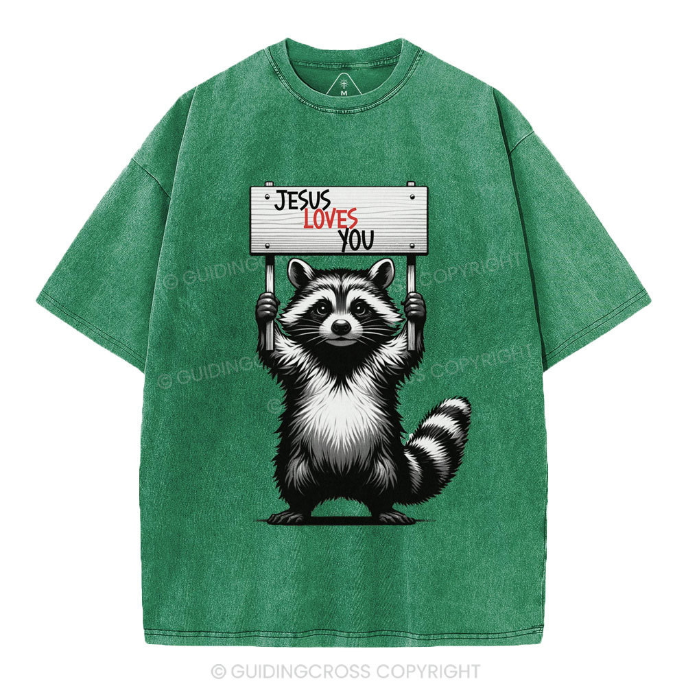 Jesus Loves You Christian Washed T-Shirt