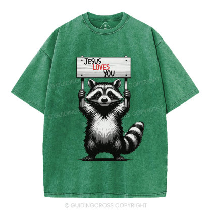 Jesus Loves You Christian Washed T-Shirt