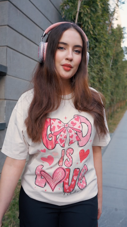 God Is Love  Christian Washed T-Shirt