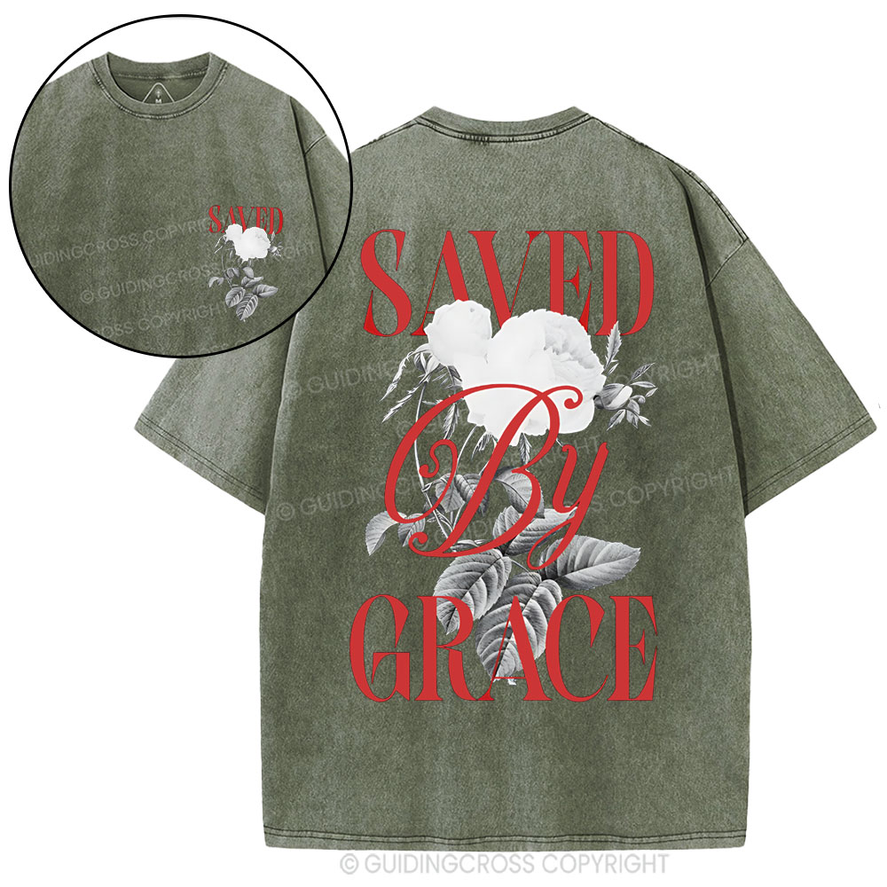 Saved By Grace Christian Washed T-Shirt
