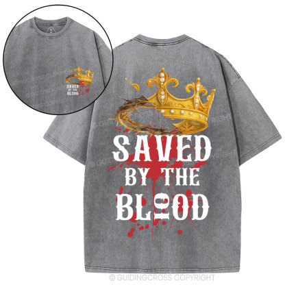 Saved By The Blood Christian Washed T-Shirt