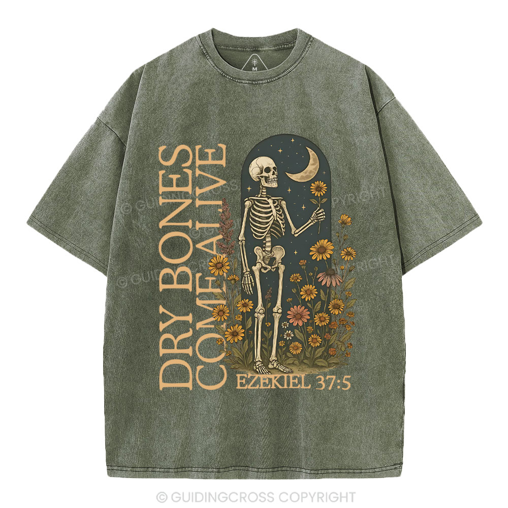 Dry Bones Come Alive Christian Washed T-Shirt