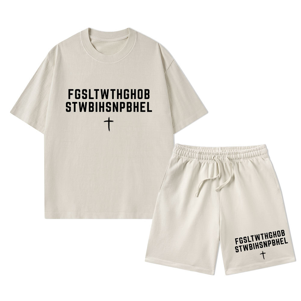 John 316 For God So Loved The World Christian Washed T-Shirt & Shorts