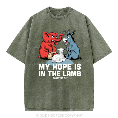 My Hope Is In The Lamb Christian Washed T-Shirt