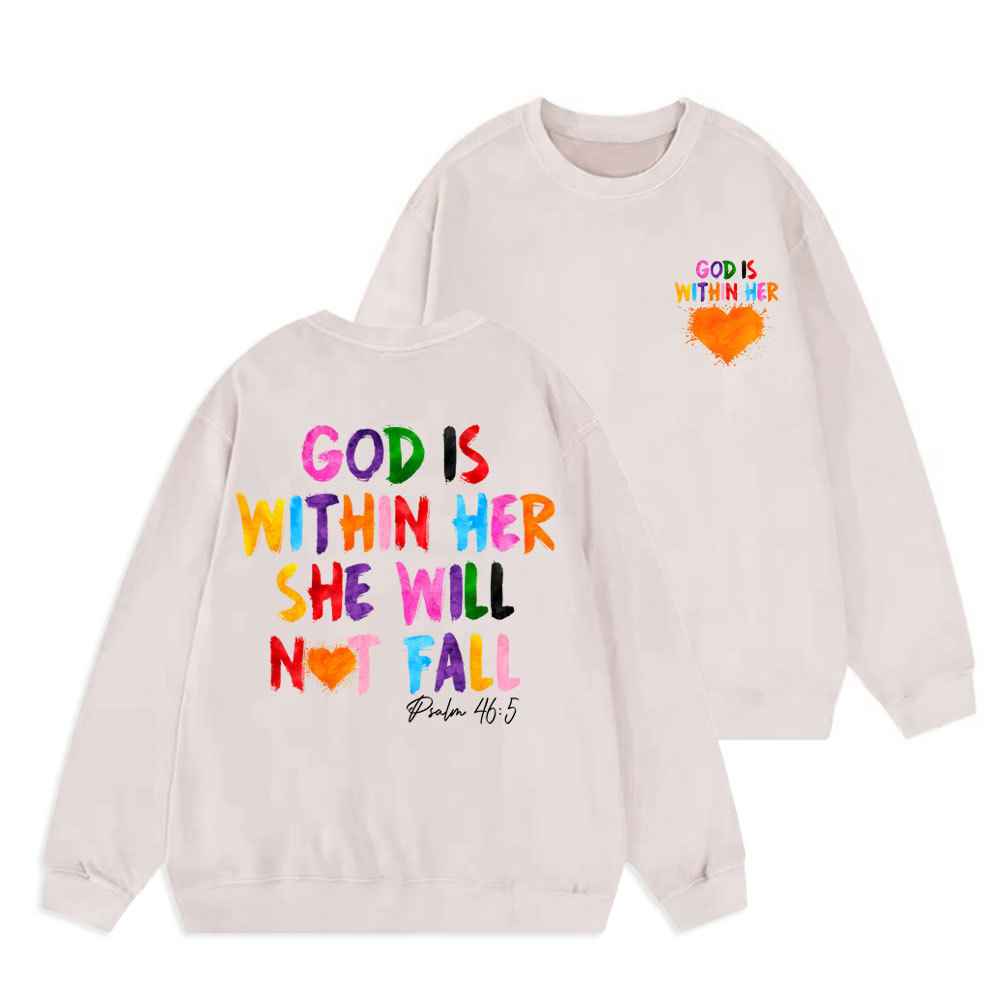 God Is Within Her Christian Washed Sweatshirt