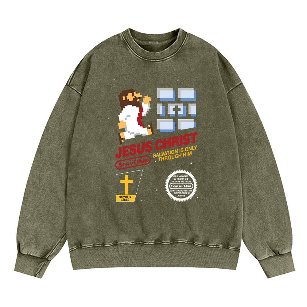 Jesus Christ Christian Washed Sweatshirt
