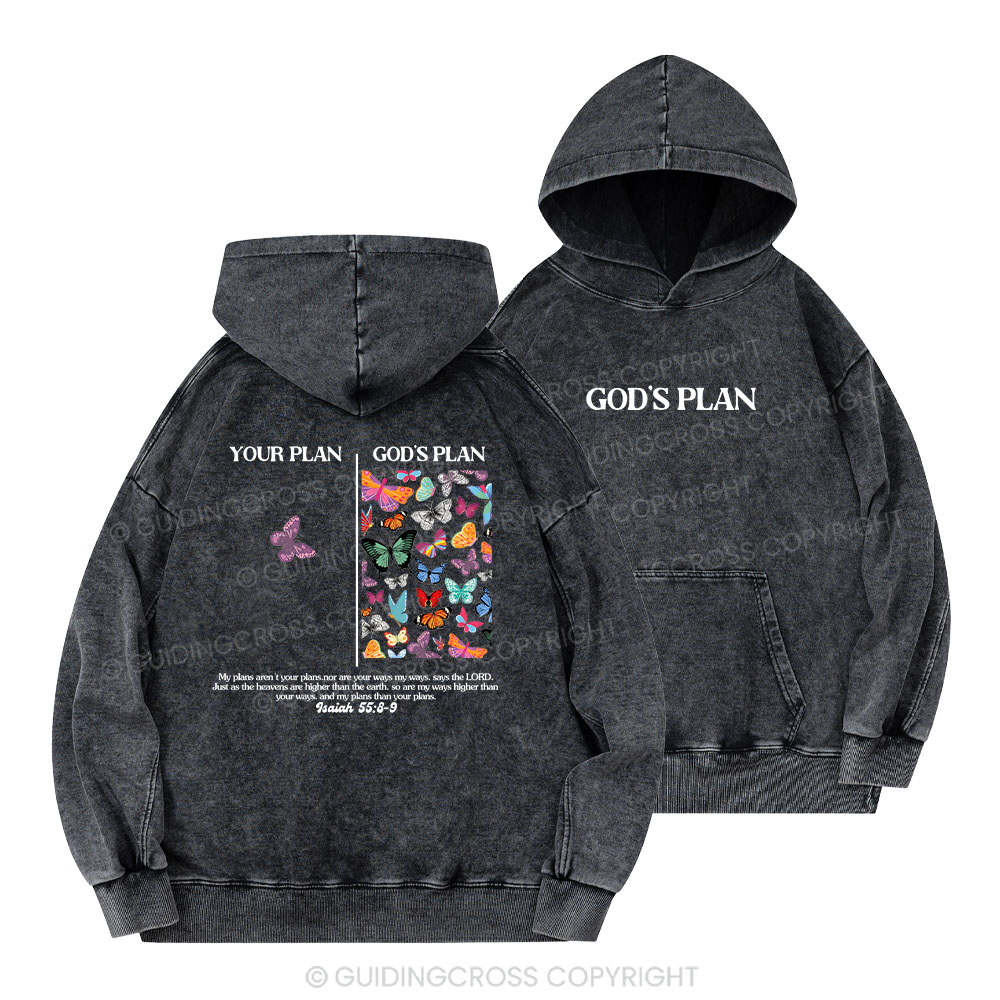 Your Plan And God's Plan Christian Washed Hoodie