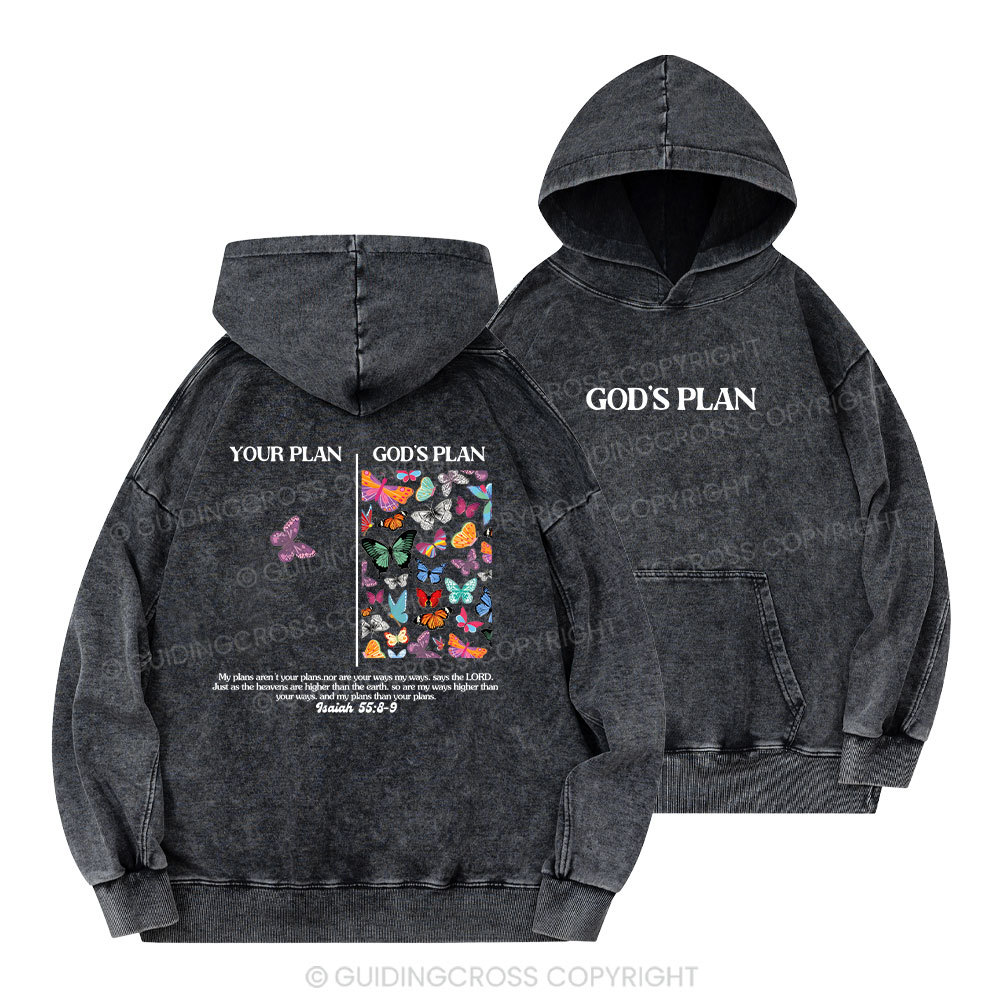 Your Plan And God's Plan Christian Washed Hoodie