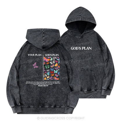 Your Plan And God's Plan Christian Washed Hoodie