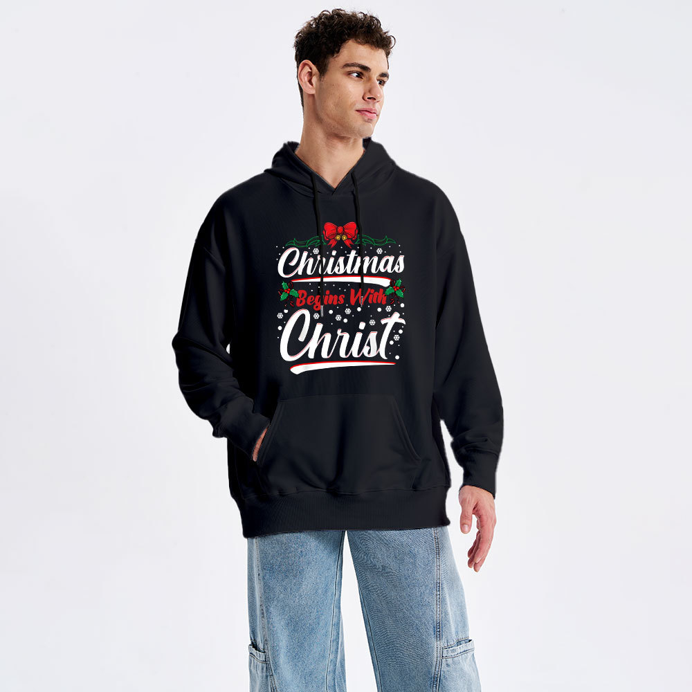 Christmas Begins With Christ Classic Christian Hoodie