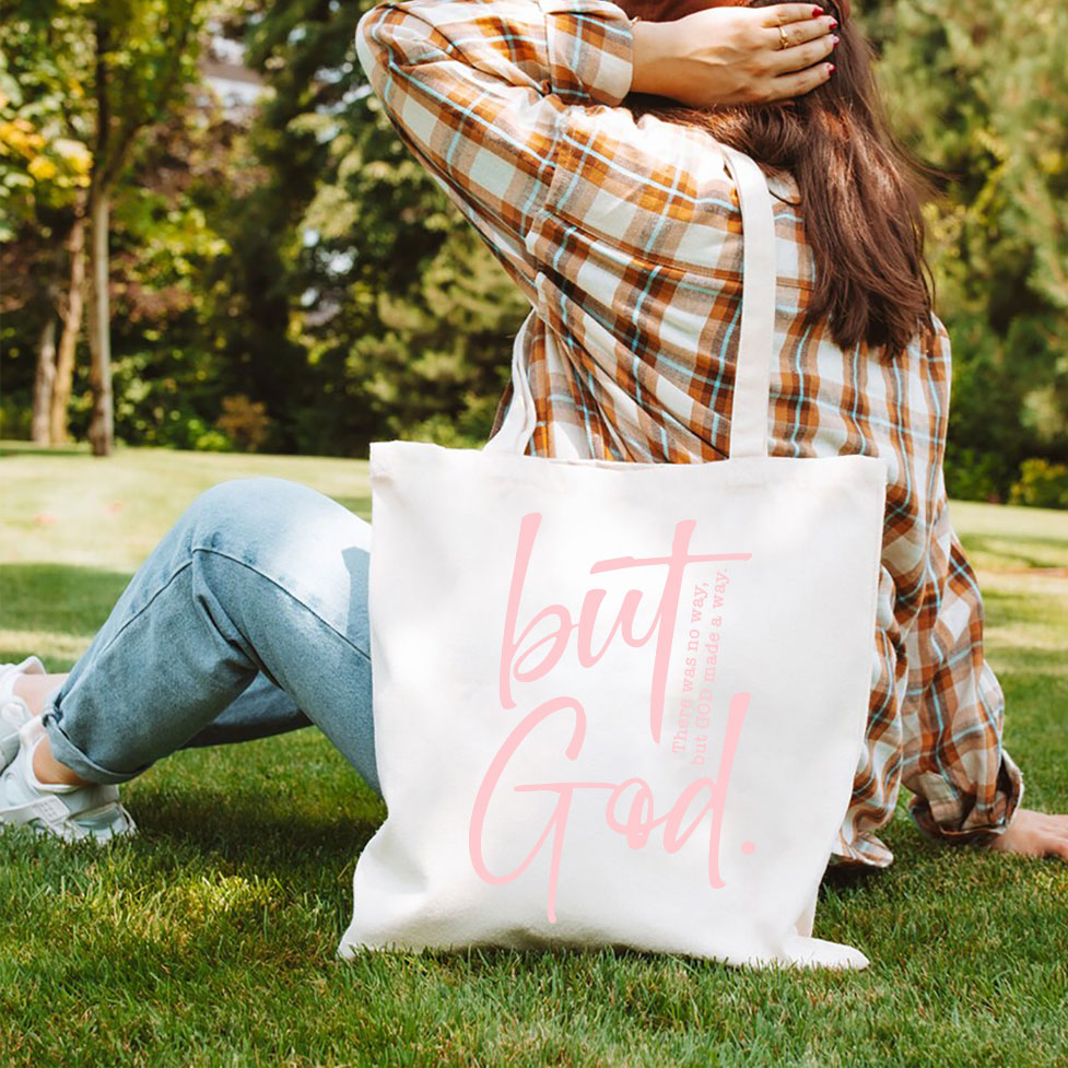 There Is No Way But God Made A Way Christian Canvas Tote Bag