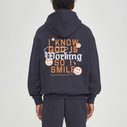 I Know God Is Working So I Smile Christian Fleece Hoodie Set