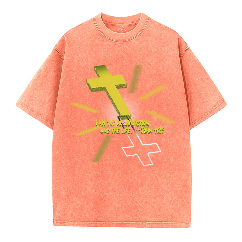 I Am The Resurrection Christian Washed T-Shirt