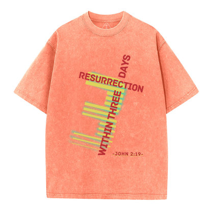 Resurrection Within Three Days Christian Washed T-Shirt