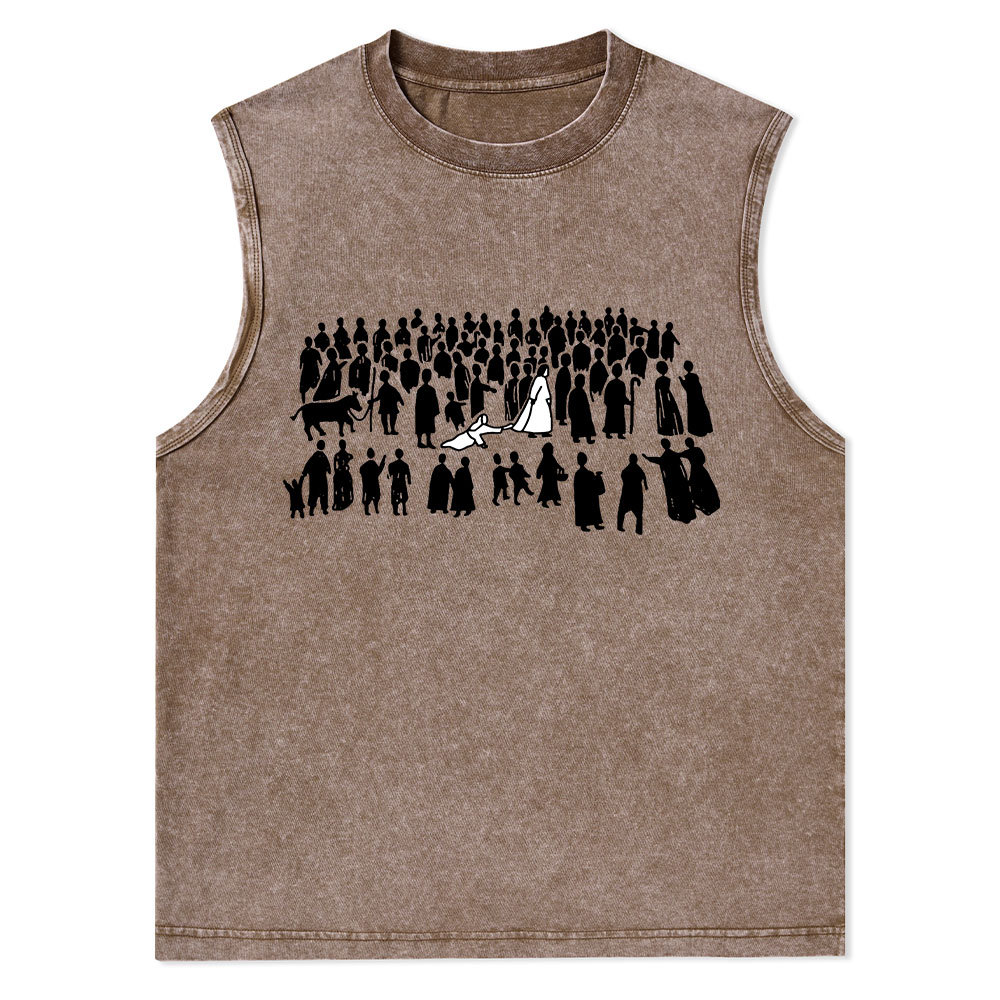 By His Wounds Christian Washed sleeveless Tee