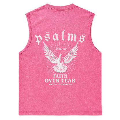 Faith Over Fear Christian Washed sleeveless Tee