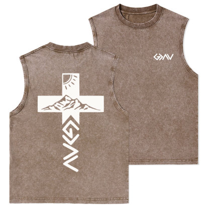 God Is Greater Than The Highs And Lows Christian Washed sleeveless Tee