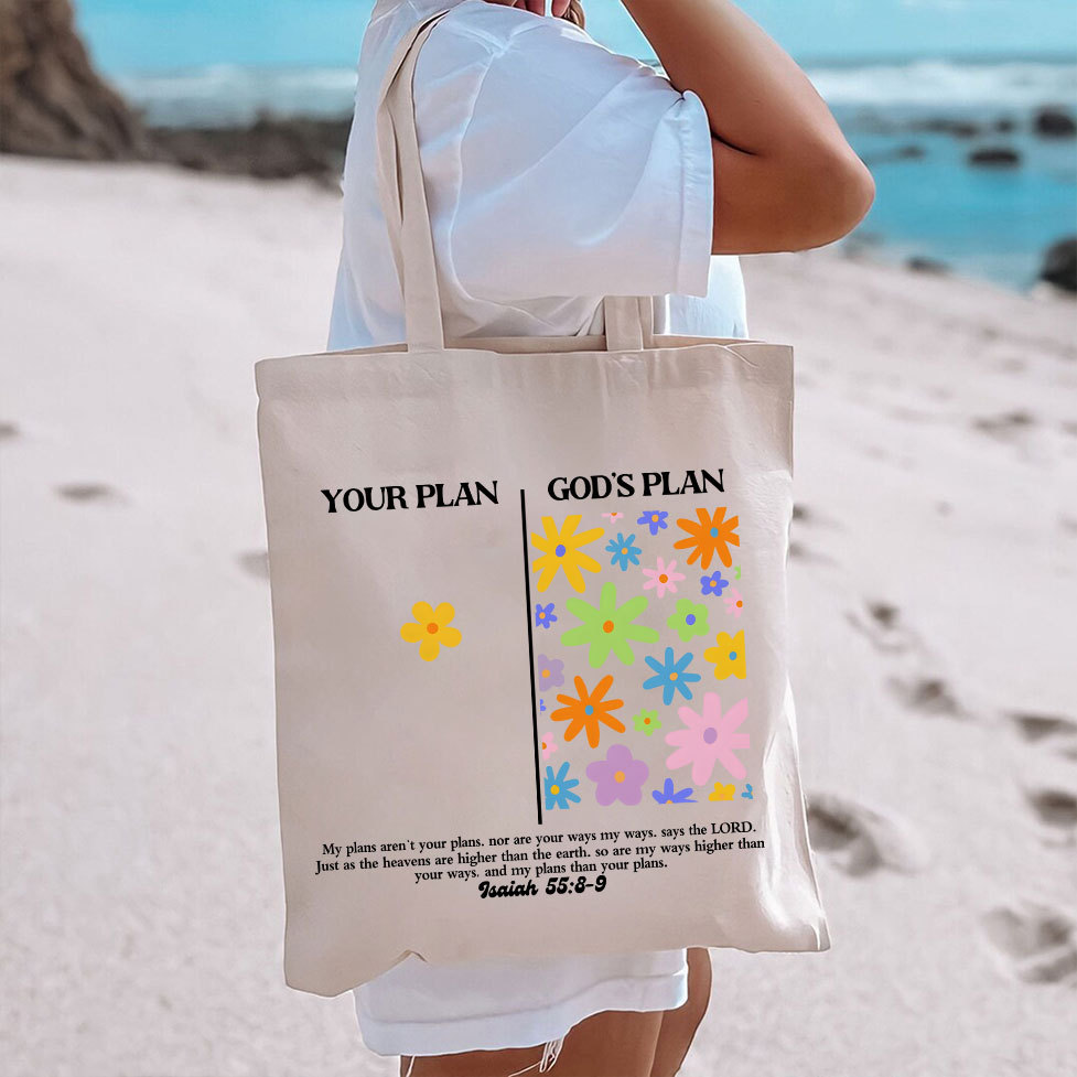 Your Plan And God's Plan Christian Canvas Tote Bag