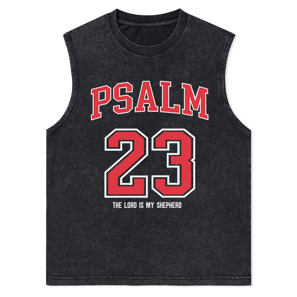 Psalm 23 Christian Washed sleeveless Tee
