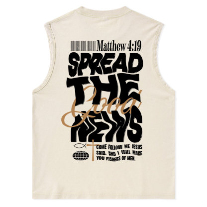 Speread The Good News Christian Washed sleeveless Tee