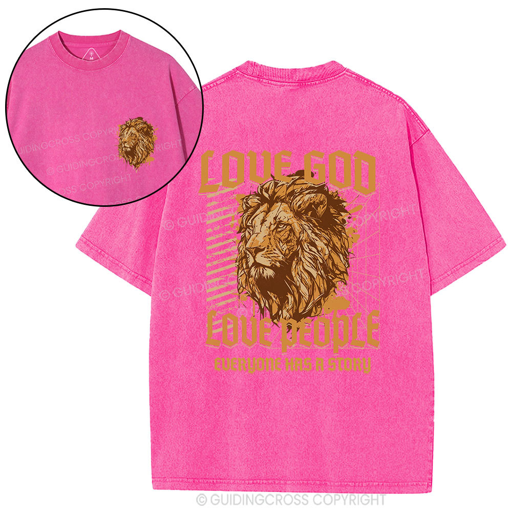 Love God Love People Christian Washed T-Shirt