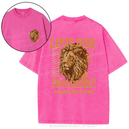 Love God Love People Christian Washed T-Shirt