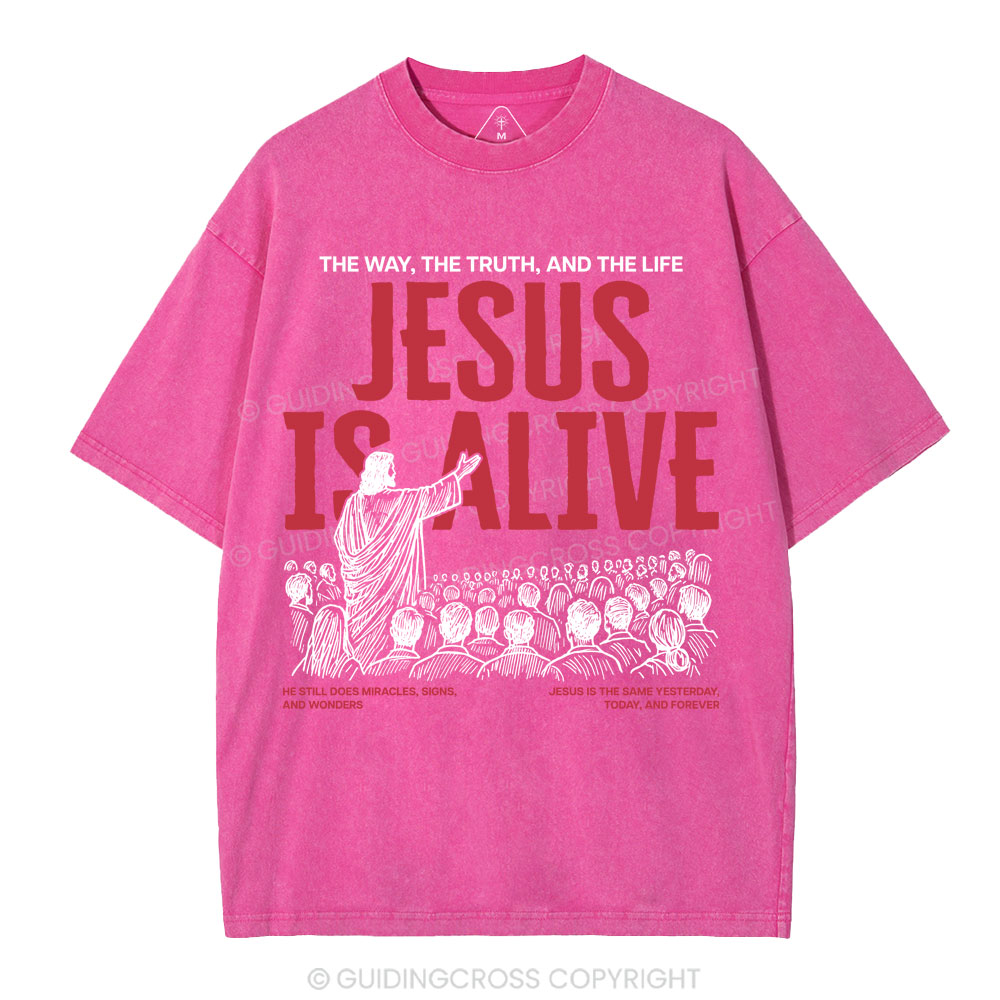 Jesus Is Alive Christian Washed T-Shirt