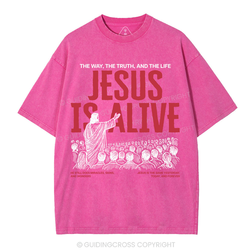 Jesus Is Alive Christian Washed T-Shirt
