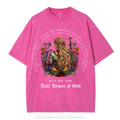 Put On The Full Armor Of God Christian Washed T-Shirt