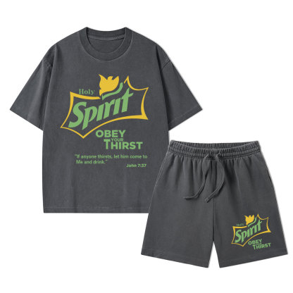 Holy Spirit Christian Washed T-Shirt & Shorts
