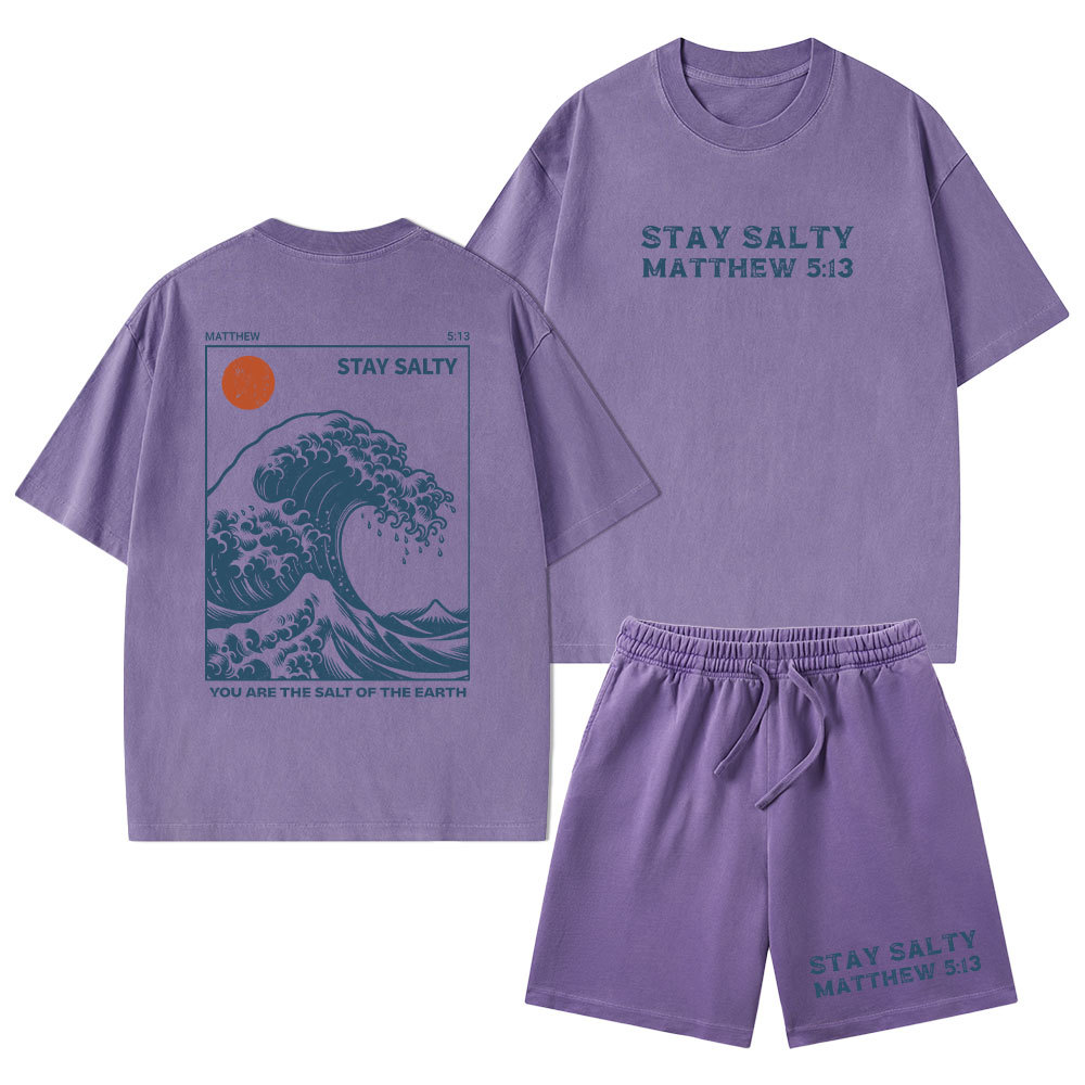 You Are The Salt Of The Earth Christian Washed T-Shirt & Shorts