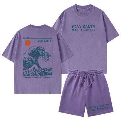 You Are The Salt Of The Earth Christian Washed T-Shirt & Shorts
