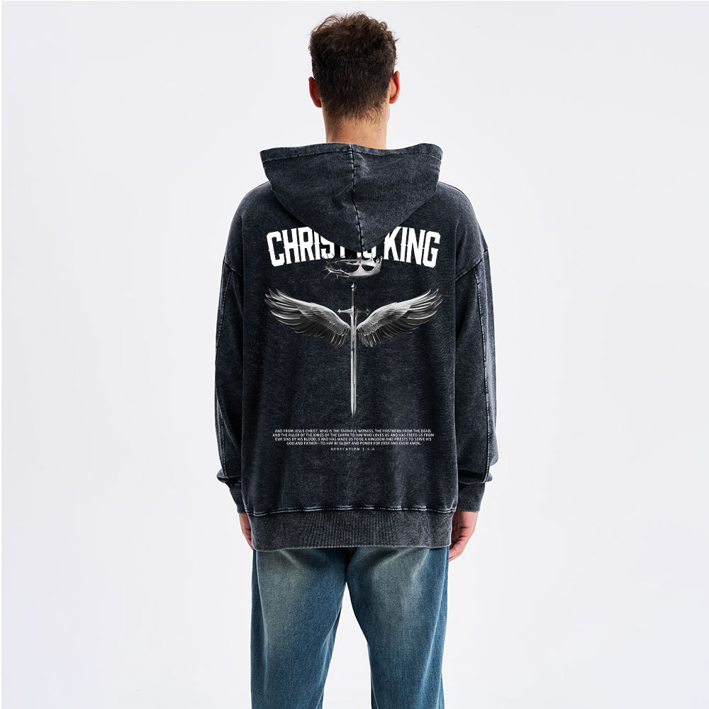 Christ Is King Christian Washed Hoodie