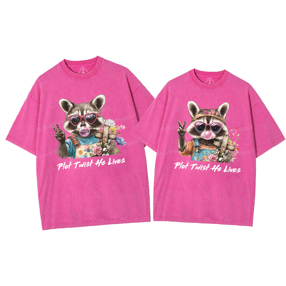 Plot Twist He Lives Christian Washed T-Shirt