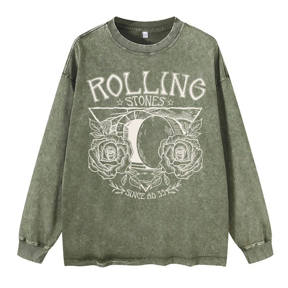 Rolling Stones Retro Christian Washed Long Sleeve T-Shirt