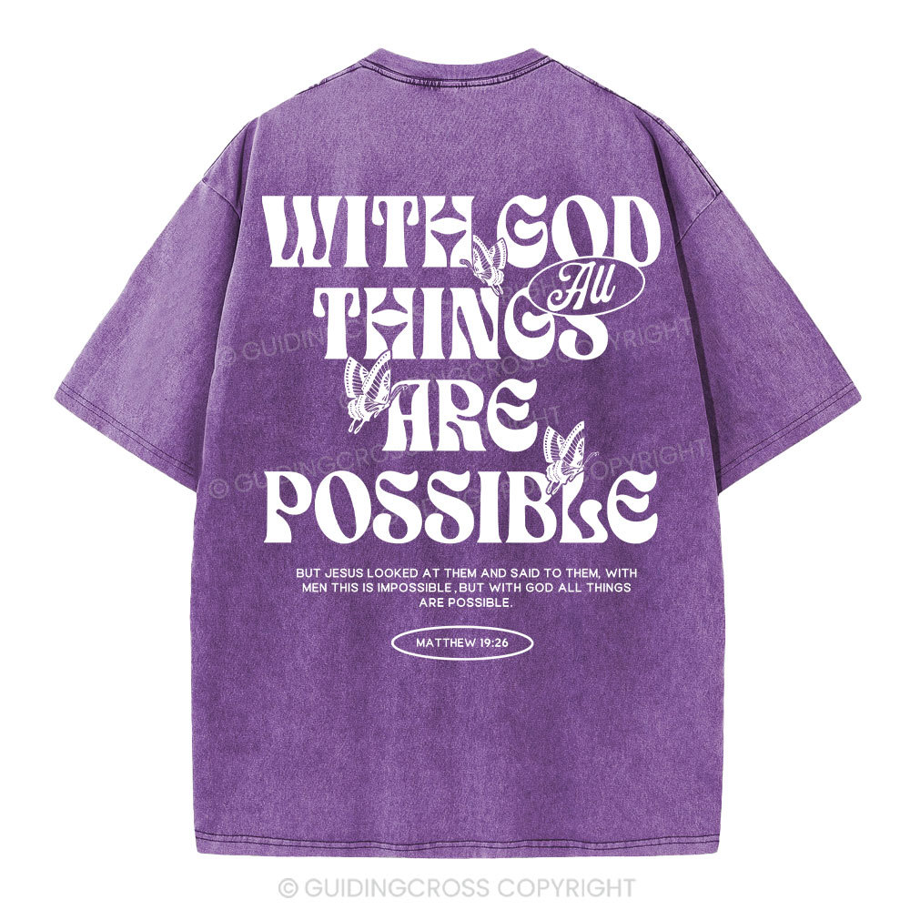With God All Things Are Possible Christian Washeed T-Shirt