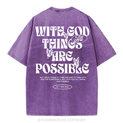 With God All Things Are Possible Christian Washeed T-Shirt