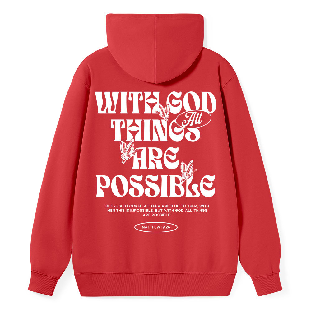 With God All Things Are Possible Classic Christian Hoodie
