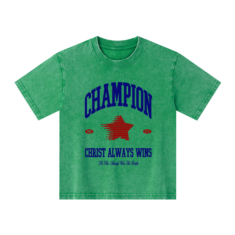 Christ Always Wins Kid Washed T-Shirt