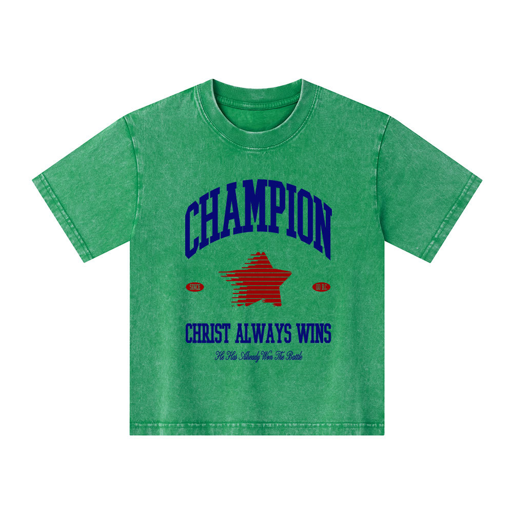 Christ Always Wins Kid Washed T-Shirt