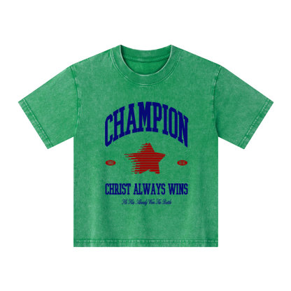 Christ Always Wins Kid Washed T-Shirt
