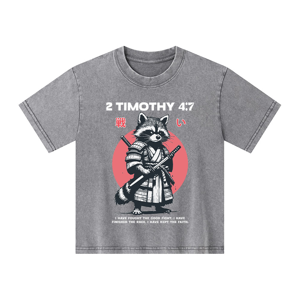 Fought The Good Fight Raccoon Kid Washed T-Shirt