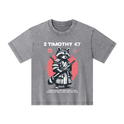 Fought The Good Fight Raccoon Kid Washed T-Shirt