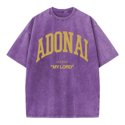 ADONAI My Lord Christian Washed T-Shirt