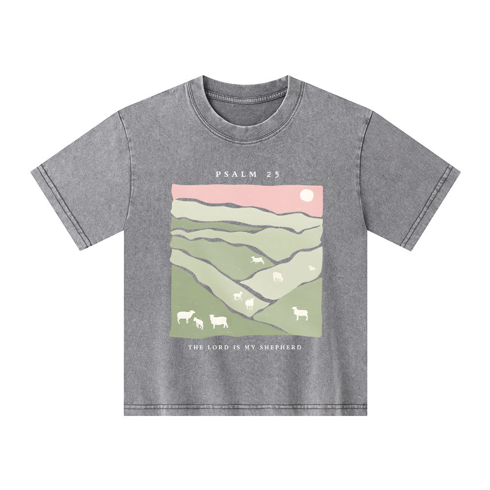 The Lord Is My Shepherd Kid Washed T-Shirt