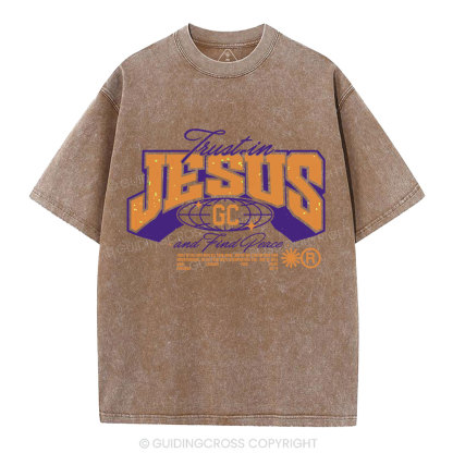 Trust In Jesus Christian Washed T-Shirt