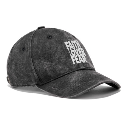 Faith Over Fear Christian Washed Hat