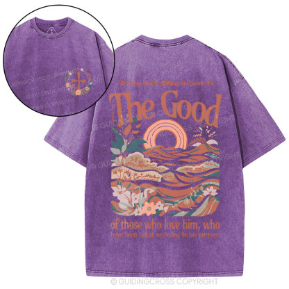In All Things God WorKs For The Good Christian Washed T-Shirt